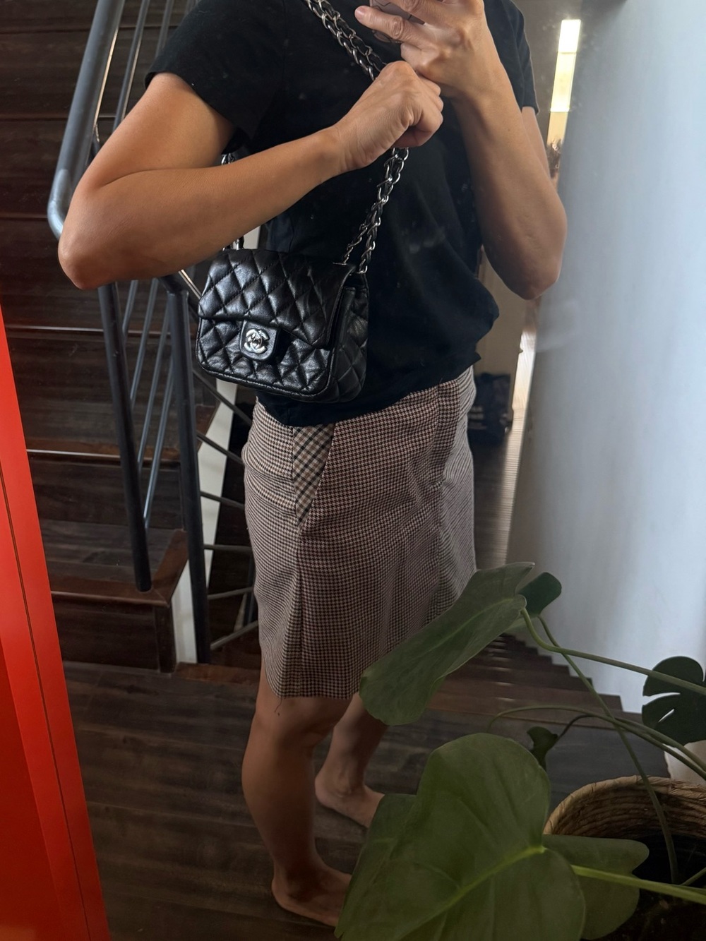 Black Quilted Leather Crossbody with Silver-Tone CC Lock - Picture 9 of 11